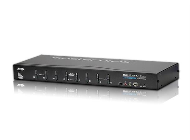Aten KVM Switch  8-Port DVI VGA DVI VGA USB2 Audio 2xKabel OSD 